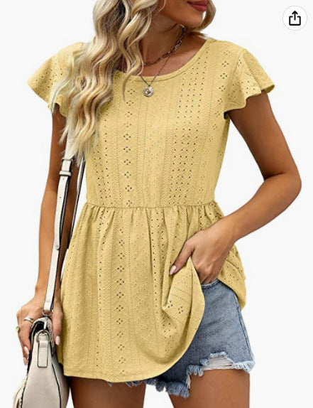 Damen Sommerliches Blusenshirt mit Rüschendetails R&B