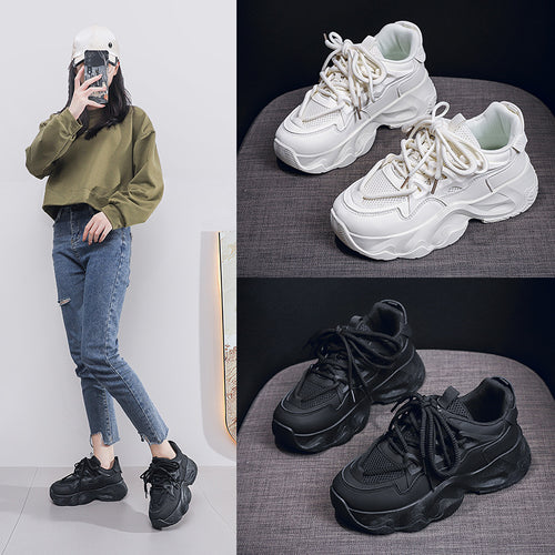 Damen Sportliche Chunky Sneakers mit atmungsaktivem Obermaterial und rutschfester Sohle R&B