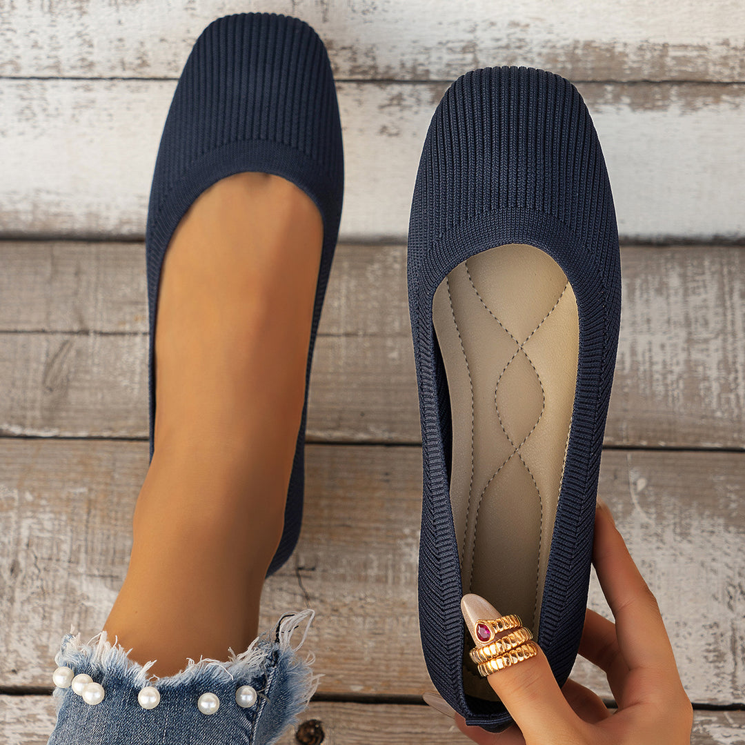 Damen Ballerinas aus atmungsaktivem Strickmaterial mit bequemer Fußbettung R&B