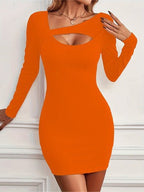 Damen Figurbetontes Minikleid mit asymmetrischem Ausschnitt R&B