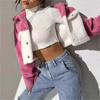 Damen Fleecejacke im Oversize-Stil mit Taschen