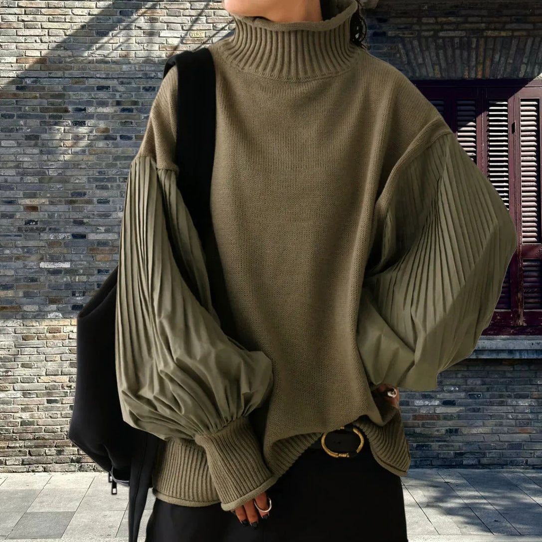 Damen Oversized Pullover mit strukturierten Puffärmeln R&B