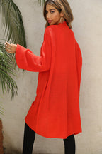 Damen lässige Strickjacke mit offener Front und großzügigen Ärmeln R&B