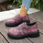 Damen modische Schnürschuhe mit Ziernähten und Plateau R&B