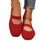 Damen atmungsaktive Ballerinas mit flexiblem Gummi-Obermaterial und verstellbarem Riemen R&B