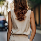 Damen Elegantes Halbtags-Oberteil mit Wickeloptik R&B