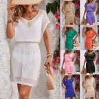 Damen gestricktes Sommerkleid mit angesagtem Lochmuster R&B
