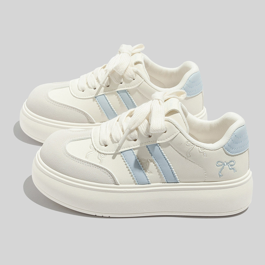 Damen Modische Sneakers mit verspielten Schleifenakzenten und atmungsaktiver Oberflächenstruktur R&B