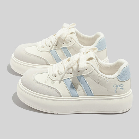 Damen Modische Sneakers mit verspielten Schleifenakzenten und atmungsaktiver Oberflächenstruktur R&B