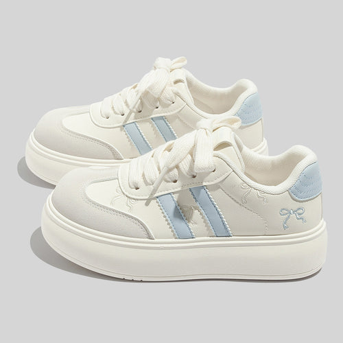 Damen Modische Sneakers mit verspielten Schleifenakzenten und atmungsaktiver Oberflächenstruktur R&B