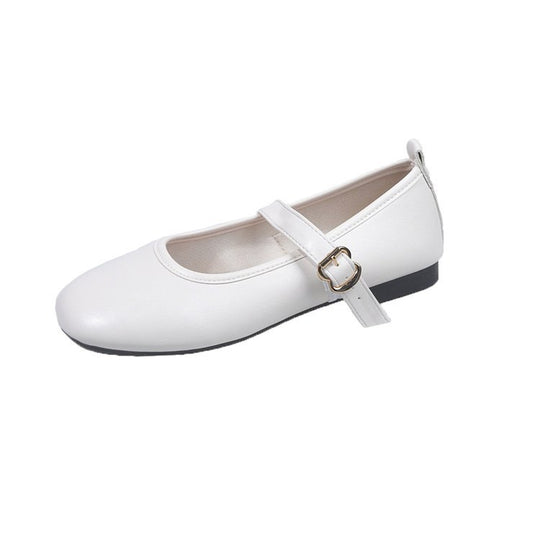 Damen komfortable Ballerinas mit verstellbarem Riemen und elegantem Schnallenakzent R&B