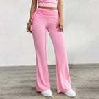 Damen Bequeme Palazzo-Hose mit elastischem Bund und lässigem Schnitt R&B