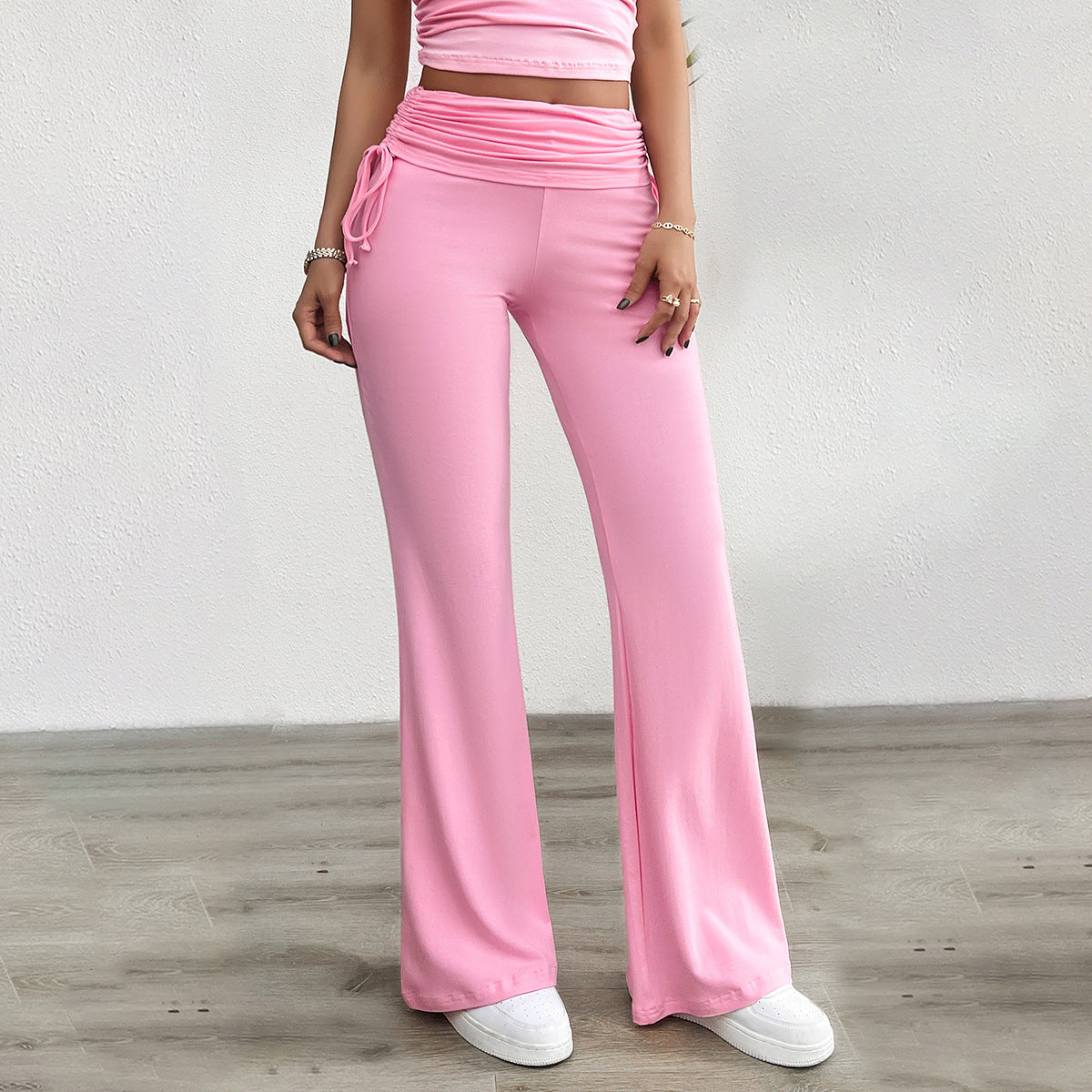 Damen Bequeme Palazzo-Hose mit elastischem Bund und lässigem Schnitt R&B