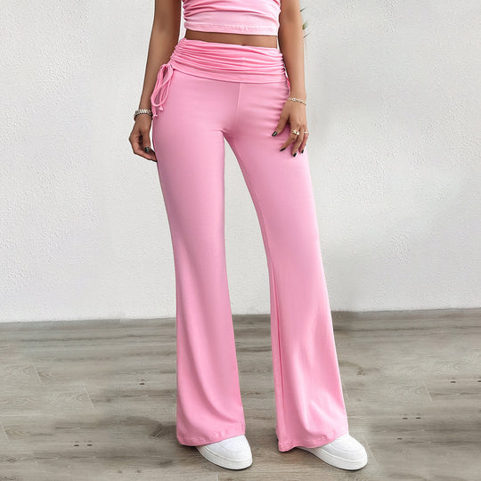 Damen Bequeme Palazzo-Hose mit elastischem Bund und lässigem Schnitt R&B