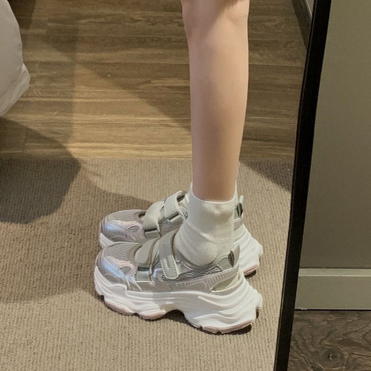 Damen Sportliche Lauf-Sneaker mit praktischen Klettverschlüssen und atmungsaktiver Mesh-Oberfläche R&B