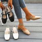Damen Slingback-Ballerinas mit eleganter Schnallenverzierung und Komfortabsatz R&B