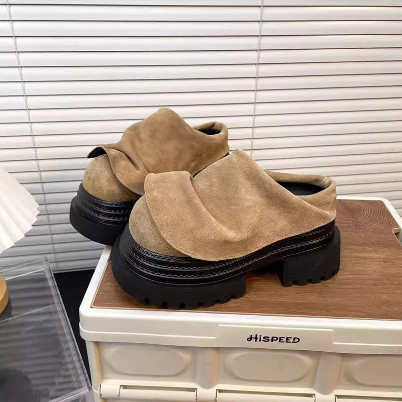 Damen Komfortable Clogs mit modischem Faltendesign