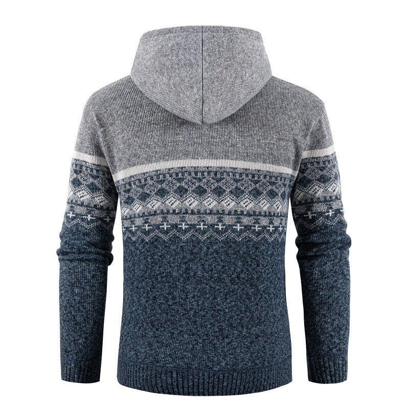 Herren Kapuzenpullover mit Norweger-Muster R&B