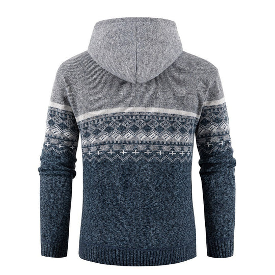 Herren Kapuzenpullover mit Norweger-Muster R&B