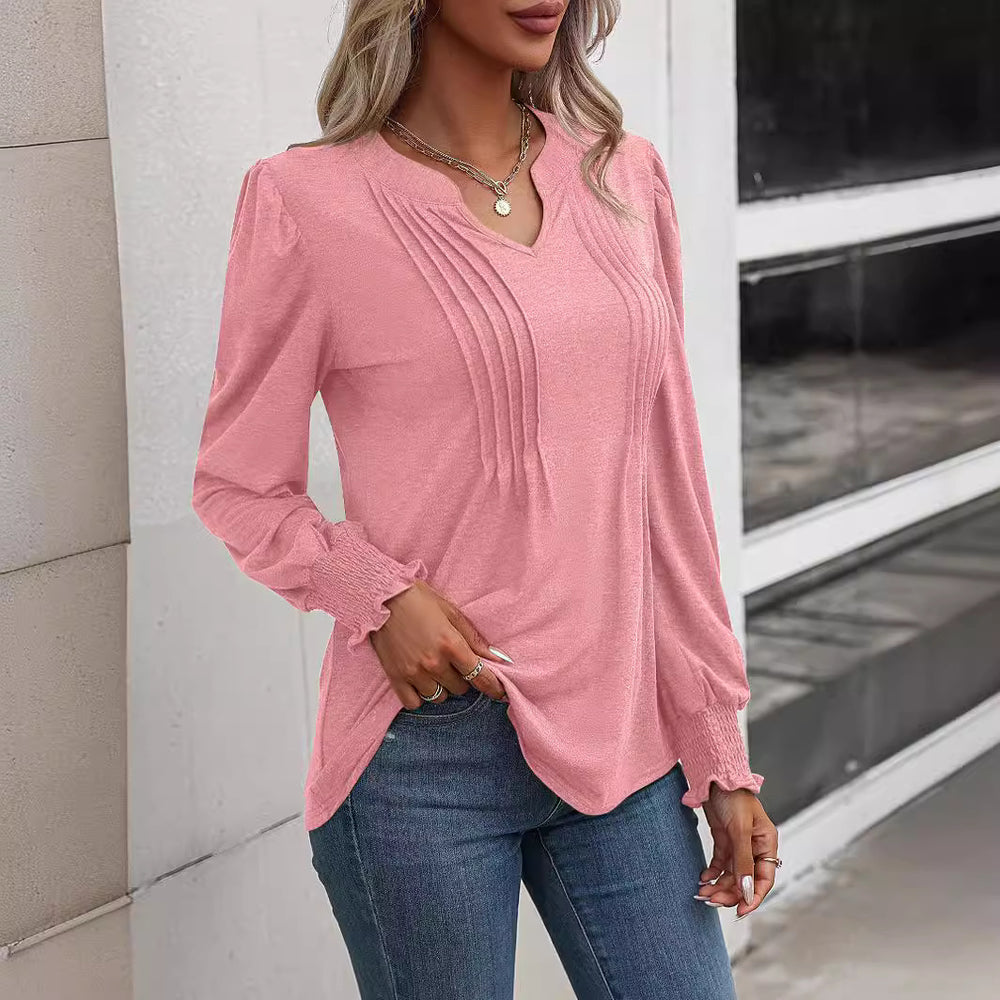 Damen Langarmshirt mit eleganter Rüsche R&B
