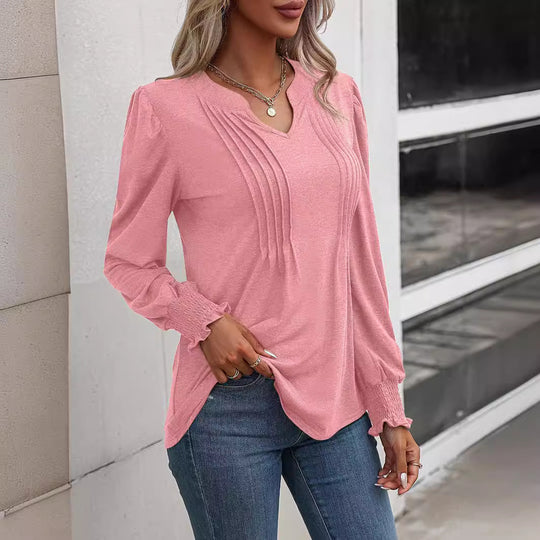 Damen Langarmshirt mit eleganter Rüsche R&B