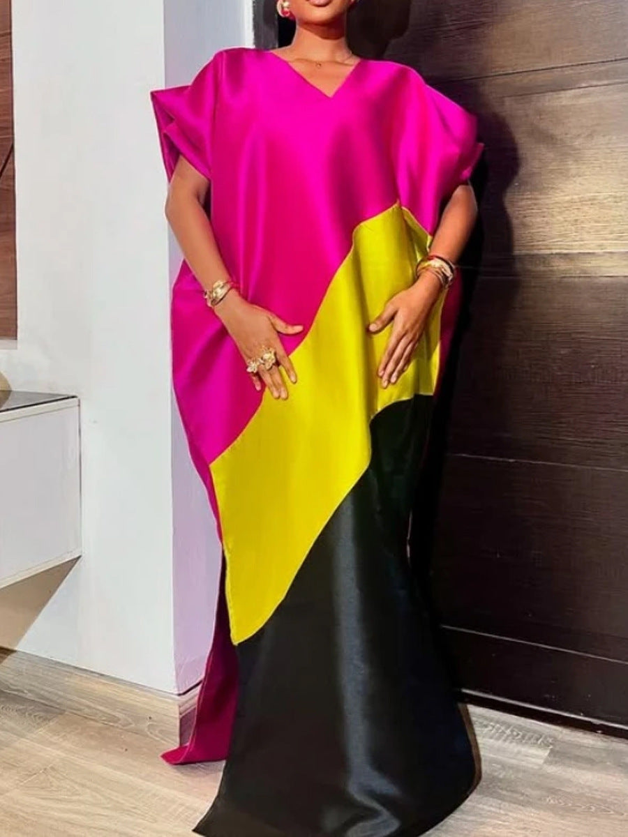 Damen asymmetrisches Kaftan-Kleid mit voluminösen Ärmeln R&B
