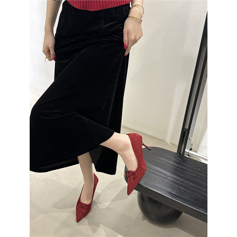Damen spitze Pumps mit elegantem Schleifendetail R&B