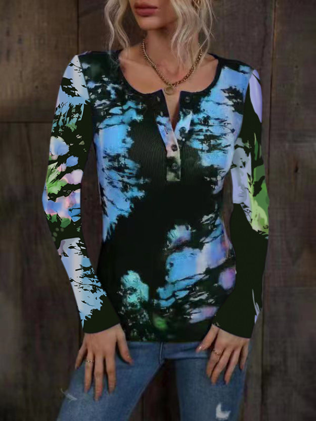 Damen Langarmshirt mit buntem Farbverlauf R&B