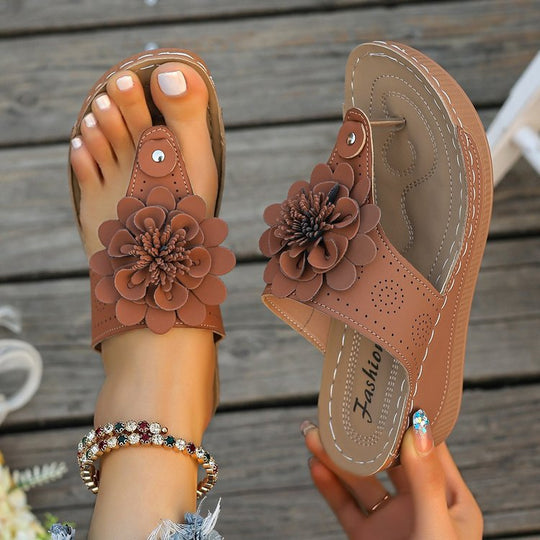 Damen Bequeme und modische Blumensandalen R&B