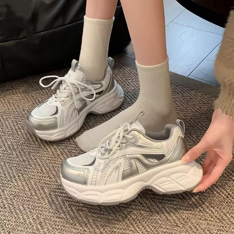 Damen Sportliche Sneaker mit dämpfender Sohle und atmungsaktiver Mesh-Beschichtung R&B