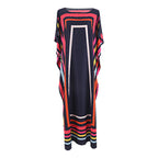Damen Maxirobe mit buntem Grafikdesign R&B
