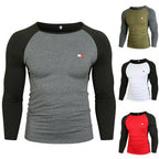 Herren Langarm-T-Shirt mit Raglanärmeln und hochwertiger Baumwolle