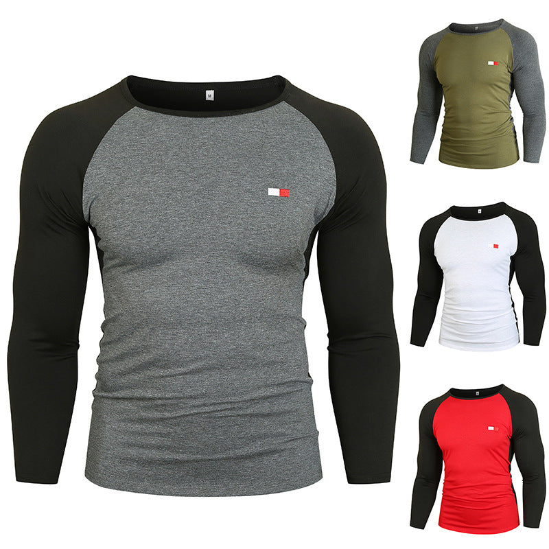 Herren Langarm-T-Shirt mit Raglanärmeln und hochwertiger Baumwolle