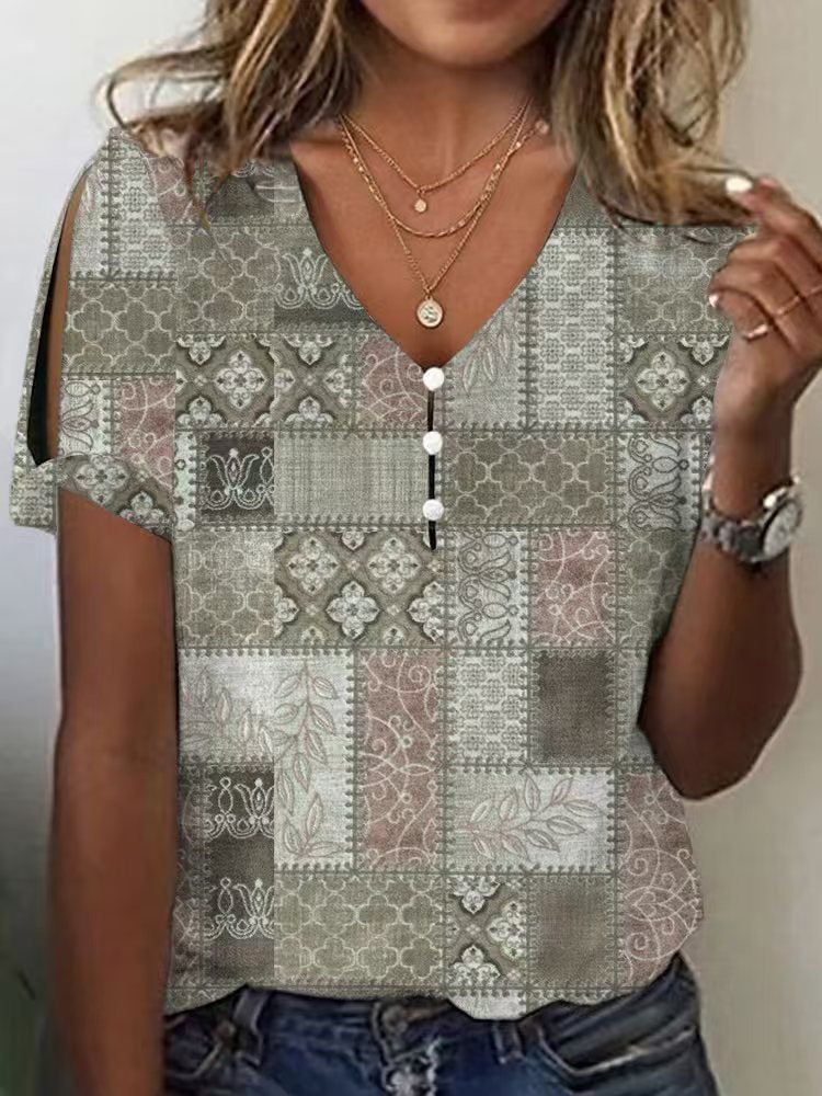 Damen Glitzernde V-Pullover Bluse
