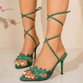 Damen Elegante Sandaletten mit floralem Riemendesign R&B