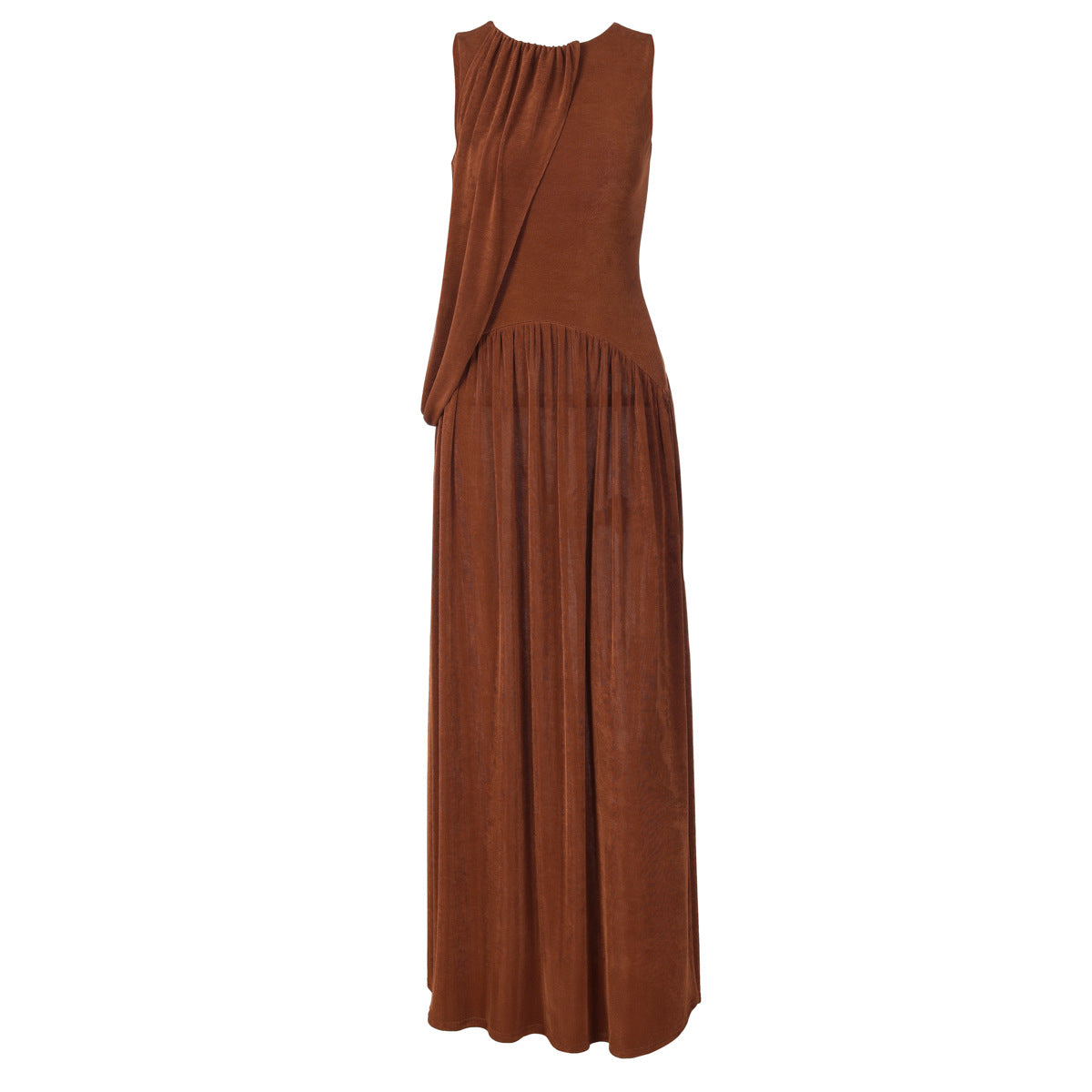 Damen Langes Kleid mit asymmetrischem Schnitt und raffiniertem Drapierungselement R&B