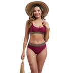 Damen Hochtailliertes Bikini-Set mit modischen Akzentdetails R&B