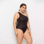 Damen Einseitiger Badeanzug mit verstellbaren Schnürdetails R&B