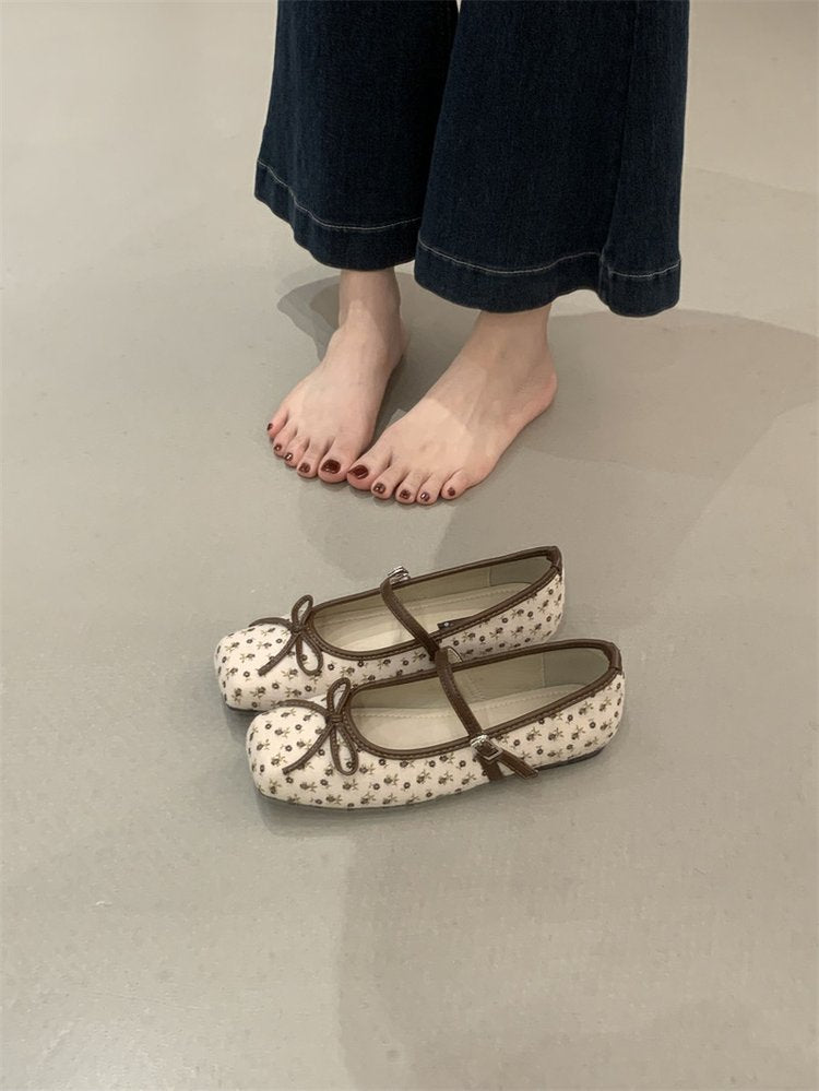 Damen Ballerinas mit modischem Riemchen und dekorativem Schleifendesign R&B