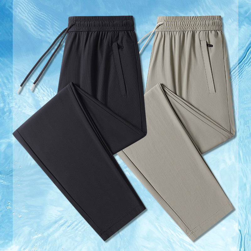 Herren nan leichte Stretchfreizeit Hose mit elastischem Bund und Reißverschlusstaschen R&B