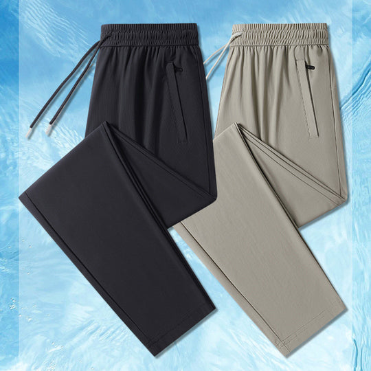 Herren nan leichte Stretchfreizeit Hose mit elastischem Bund und Reißverschlusstaschen R&B