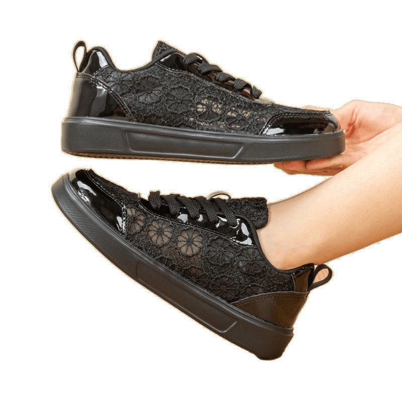 Damen Sneaker mit eleganter Spitzeneinlage und dämpfender Sohle R&B