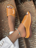 Damen Offene Clogs mit atmungsaktiver Lochstruktur und sicherem Riemendesign R&B