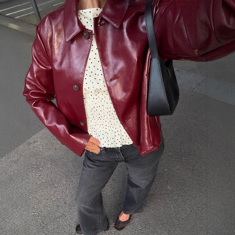 Damen Kunstlederjacke mit eleganter Passform R&B