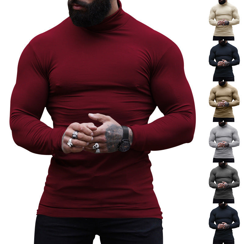 Herren stylischer Rollkragenpullover aus weichem, elastischem Material R&B