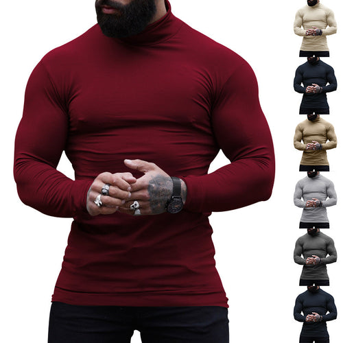Herren stylischer Rollkragenpullover aus weichem, elastischem Material R&B