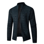Herren Strickjacke mit modernem Zipper und stilvollem Rautenmuster