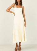 Damen Maxikleid mit schmalen Trägern und feinem Rippdesign R&B