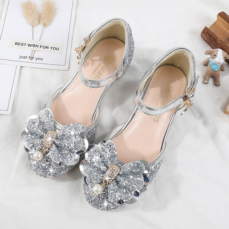 Mädchen Ballerina Schuhe mit funkelndem Blumenmotiv R&B