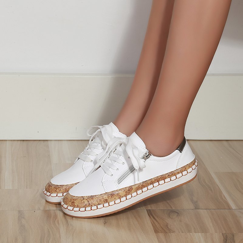 Damen farbenfrohe Sneaker mit Kork-Außensohle und floralem Design R&B